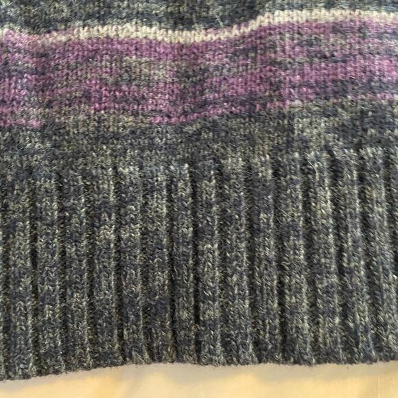 Banana Republic Sweater Medium Gray Purple 1/4 Zip Extra Fine Merino Wool - Picture 9 of 16